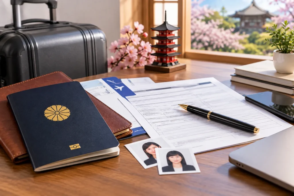 Japan visa documents and travel preparation