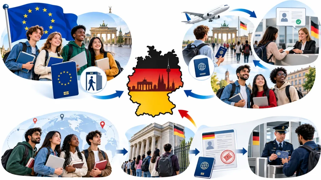 Germany student visa eligibility for EU, visa-free and international students