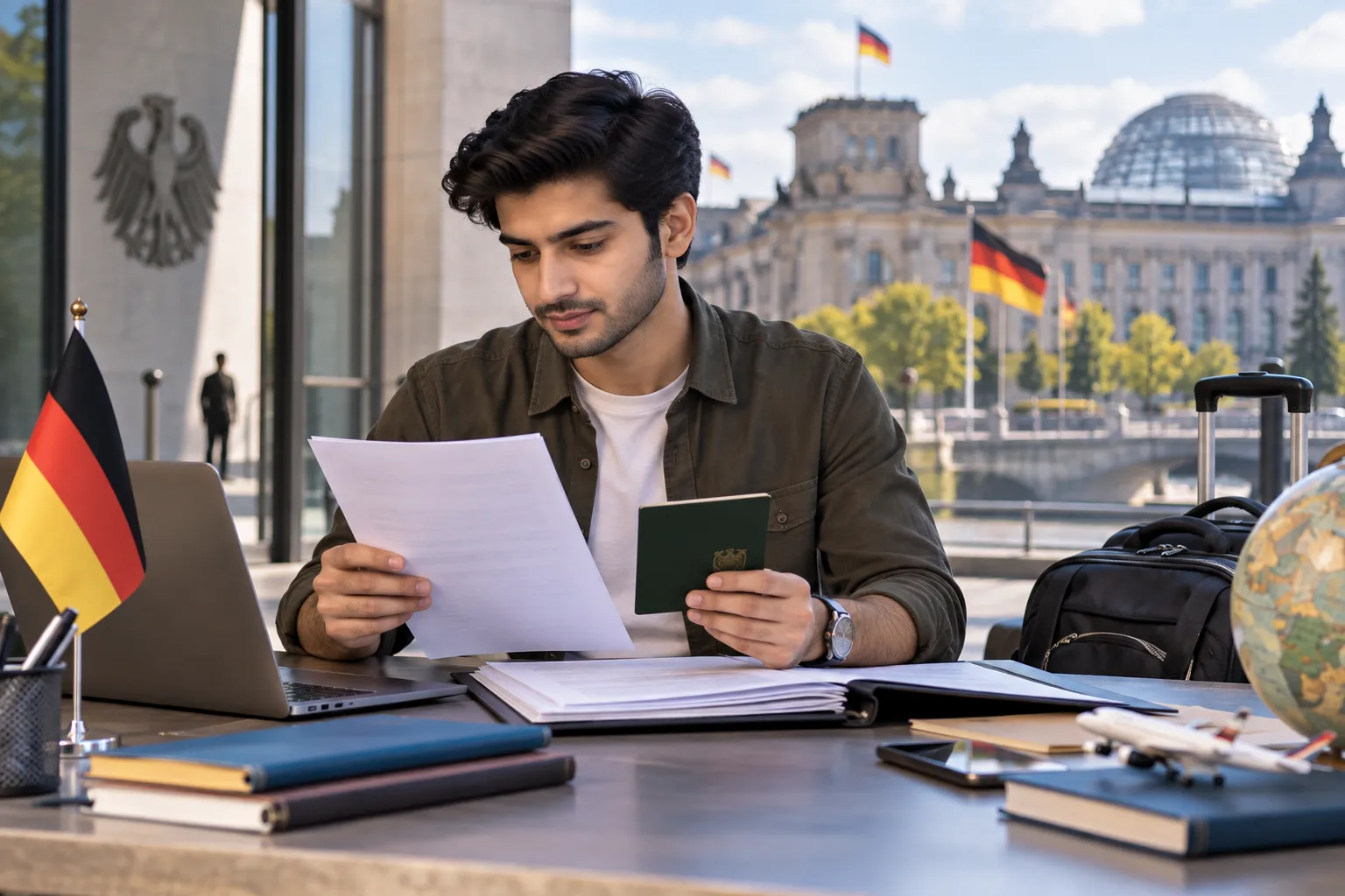 Pakistani student preparing German student visa documents